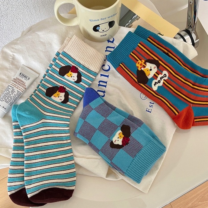 《41909》英國藍色系狗狗短襪