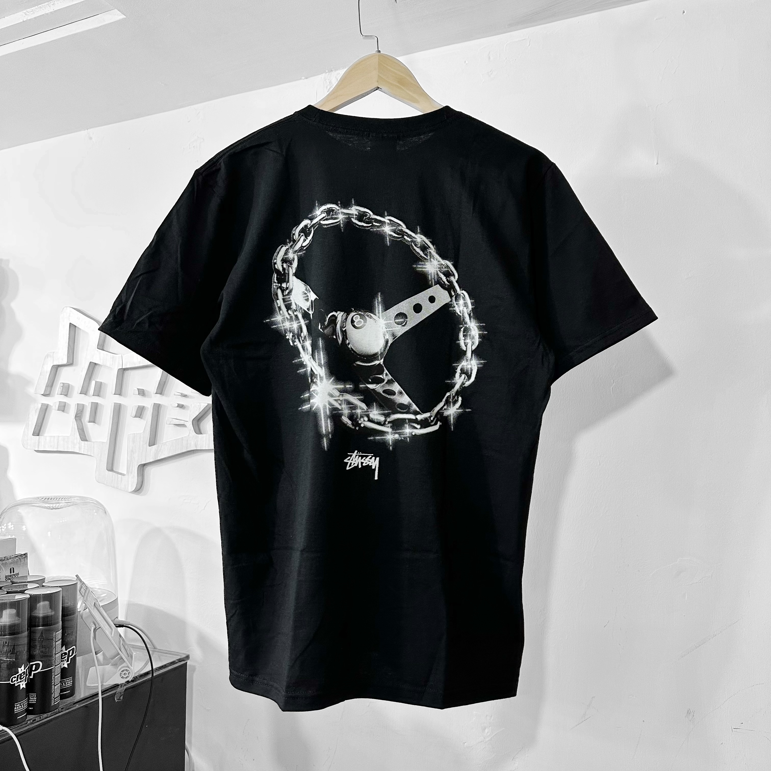 STUSSY SS24 CHAIN-LINK TEE BLACK