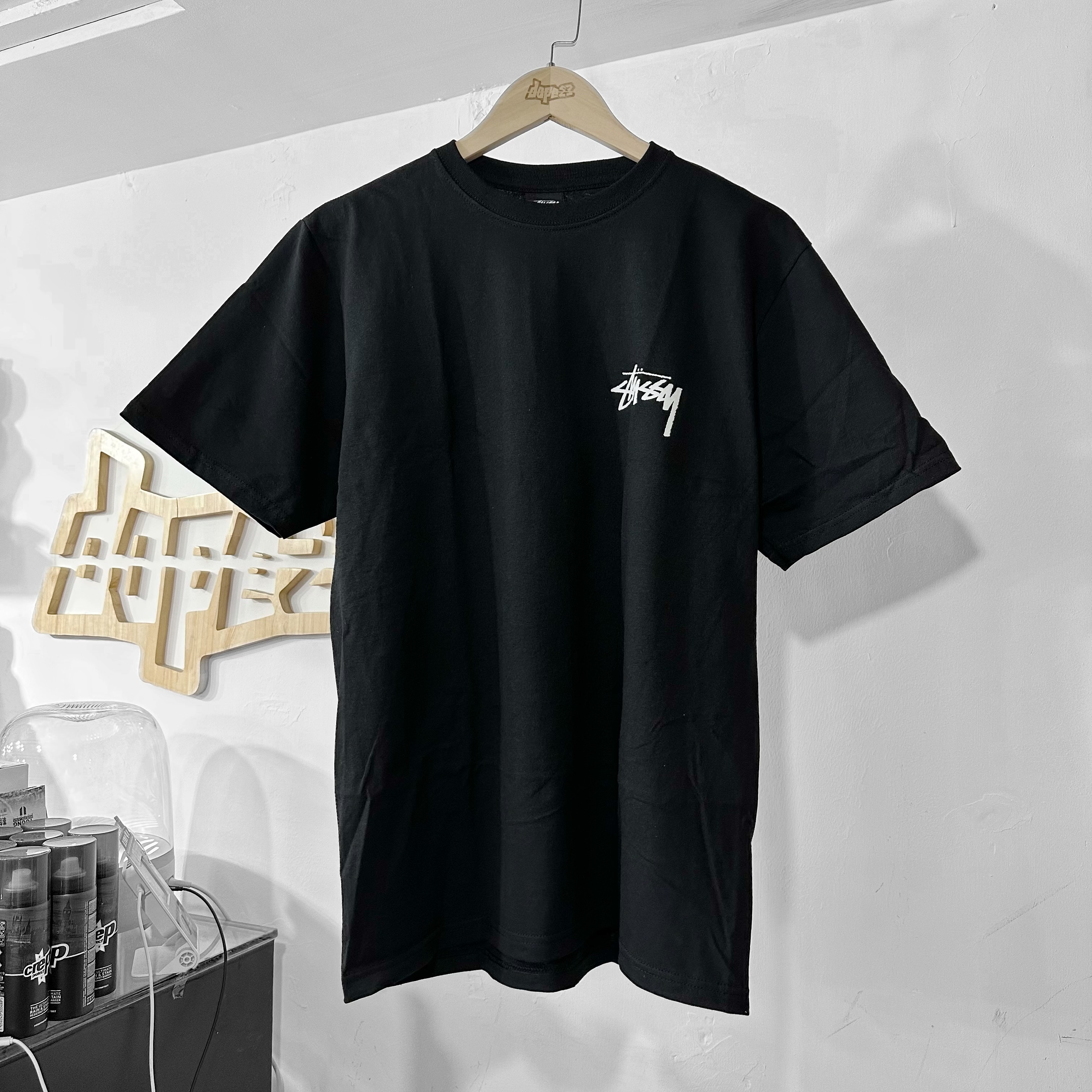 STUSSY SS24 CHAIN-LINK TEE BLACK