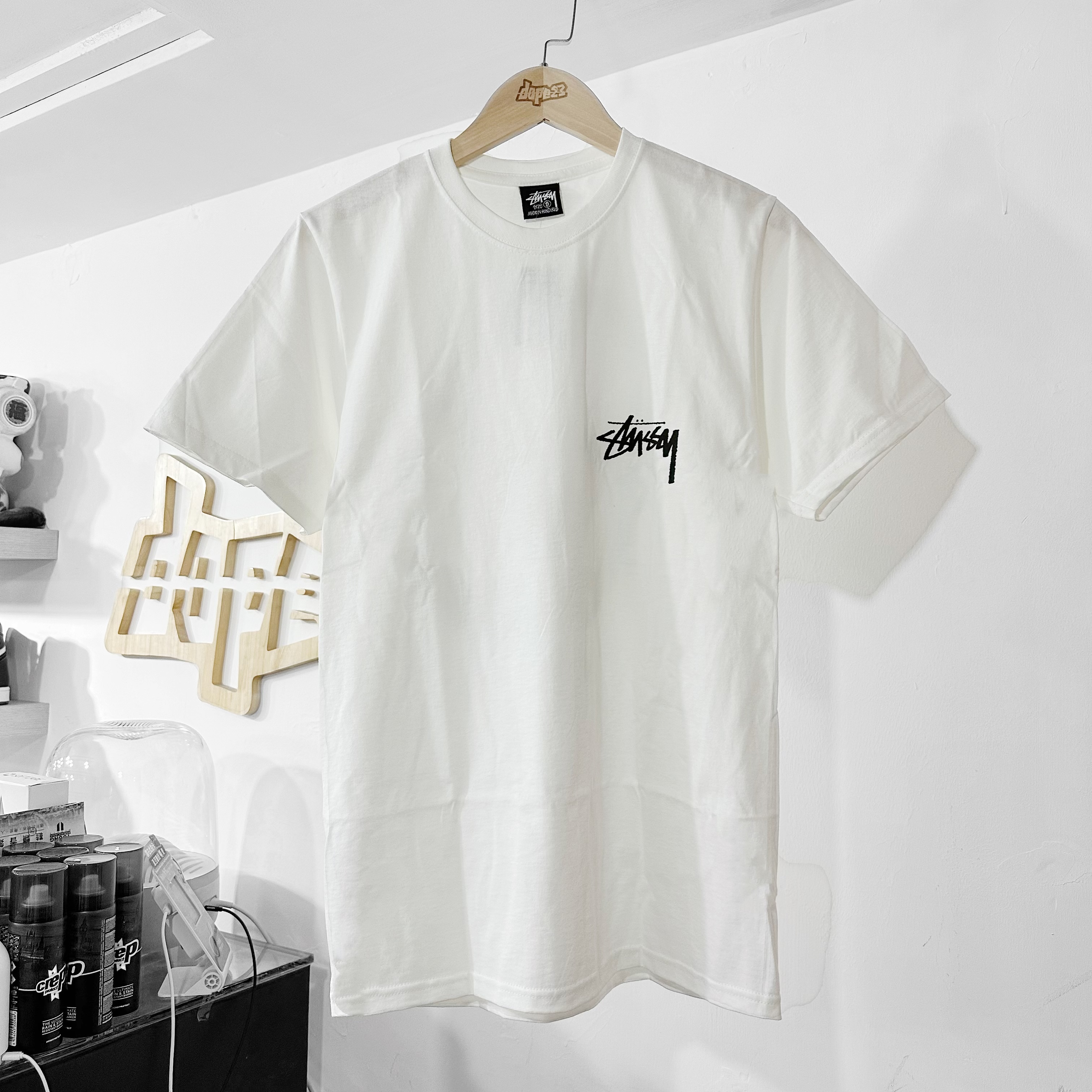 STUSSY SS24 CHAIN-LINK TEE WHITE