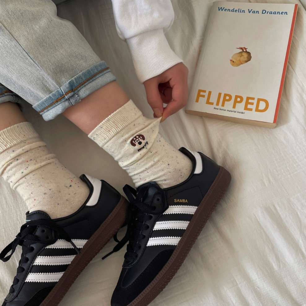 《42063》🐶阿高掌門狗刺繡中筒襪