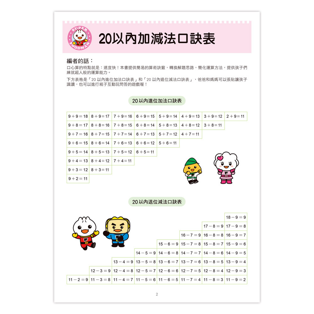 FOOD超人學前必備練習本-口算心算50以內的進位、退位加減法