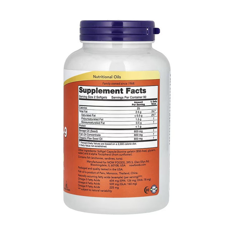 Now Foods, Super Omega 3-6-9, 1,200 mg, 180 Softgels