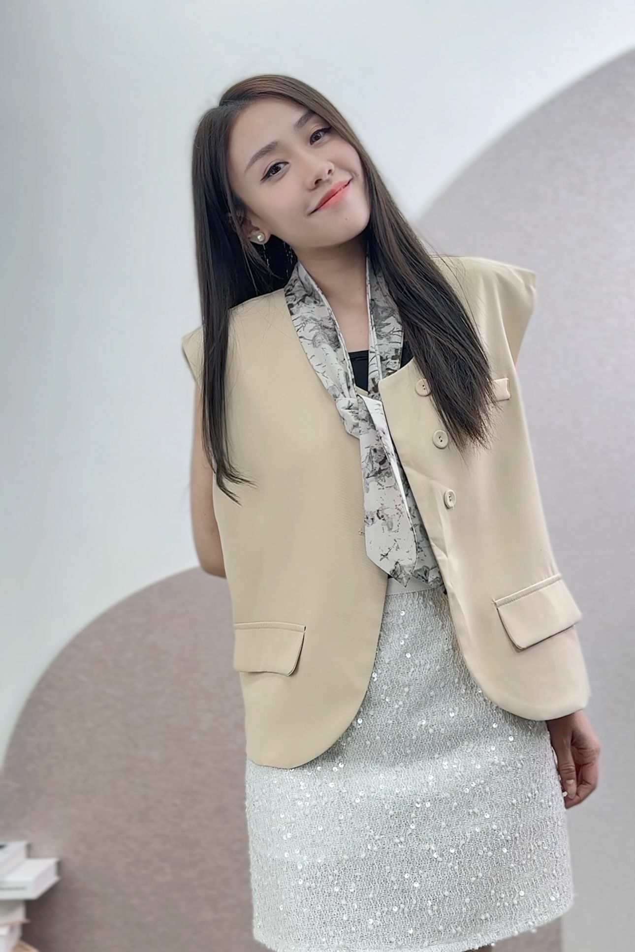 JK#5961 🤍拋拋絲巾馬甲