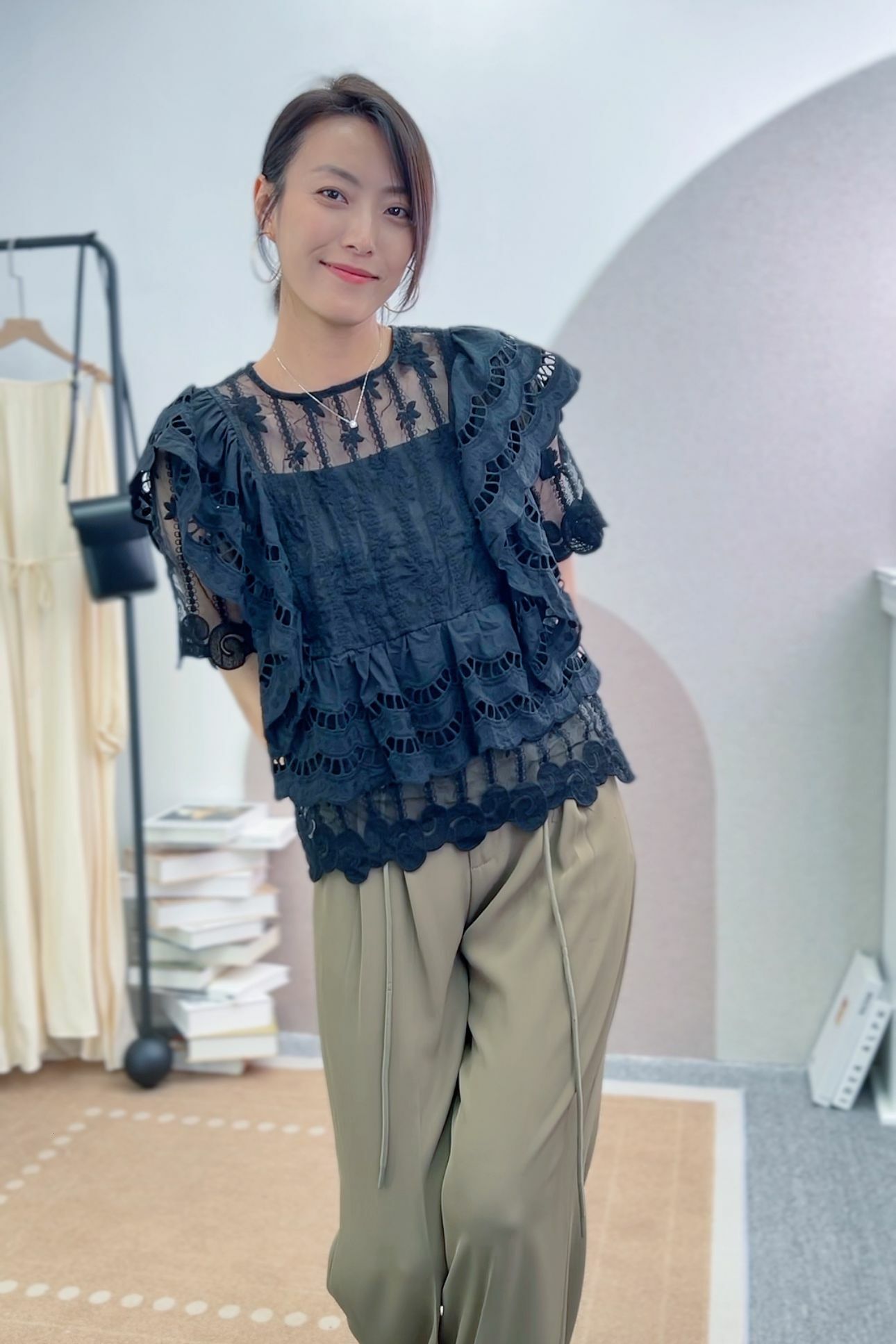 TOP#5948 🤍玻璃窗lace 上衣