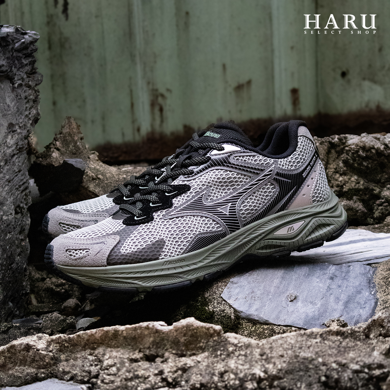 美津濃 MIZUNO RACER S EVA 中底 復古 綠野仙蹤 灰綠 銀灰 草綠底 巴黎世家 復古休閒鞋 跑鞋 D1GH223513