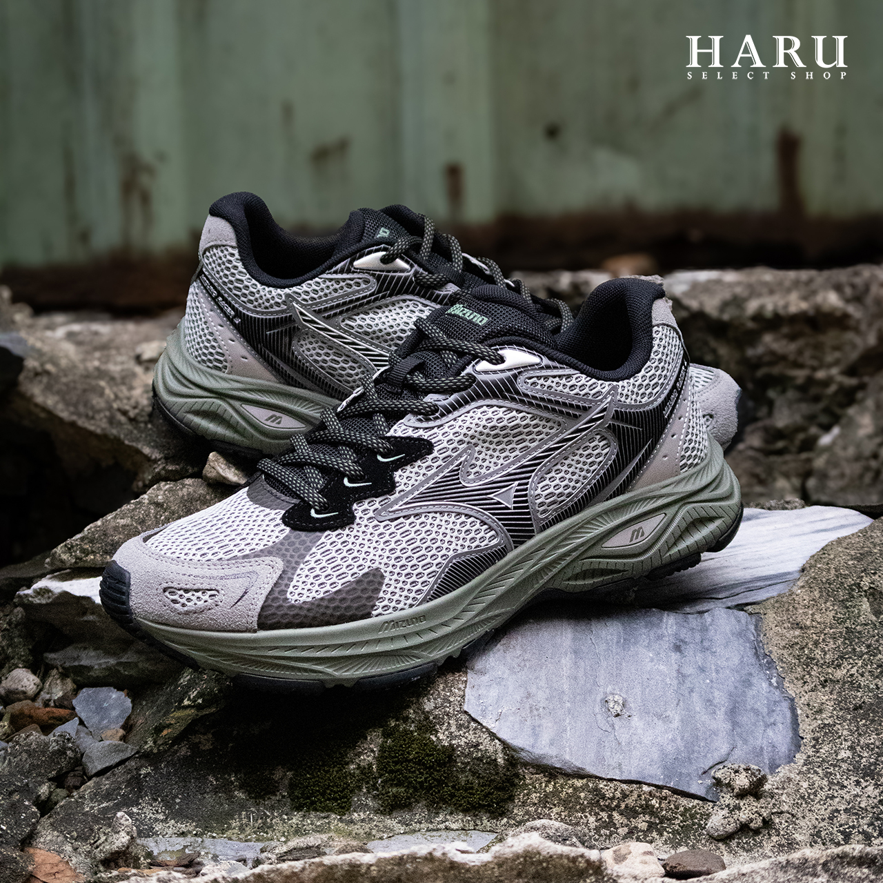 美津濃 MIZUNO RACER S EVA 中底 復古 綠野仙蹤 灰綠 銀灰 草綠底 巴黎世家 復古休閒鞋 跑鞋 D1GH223513