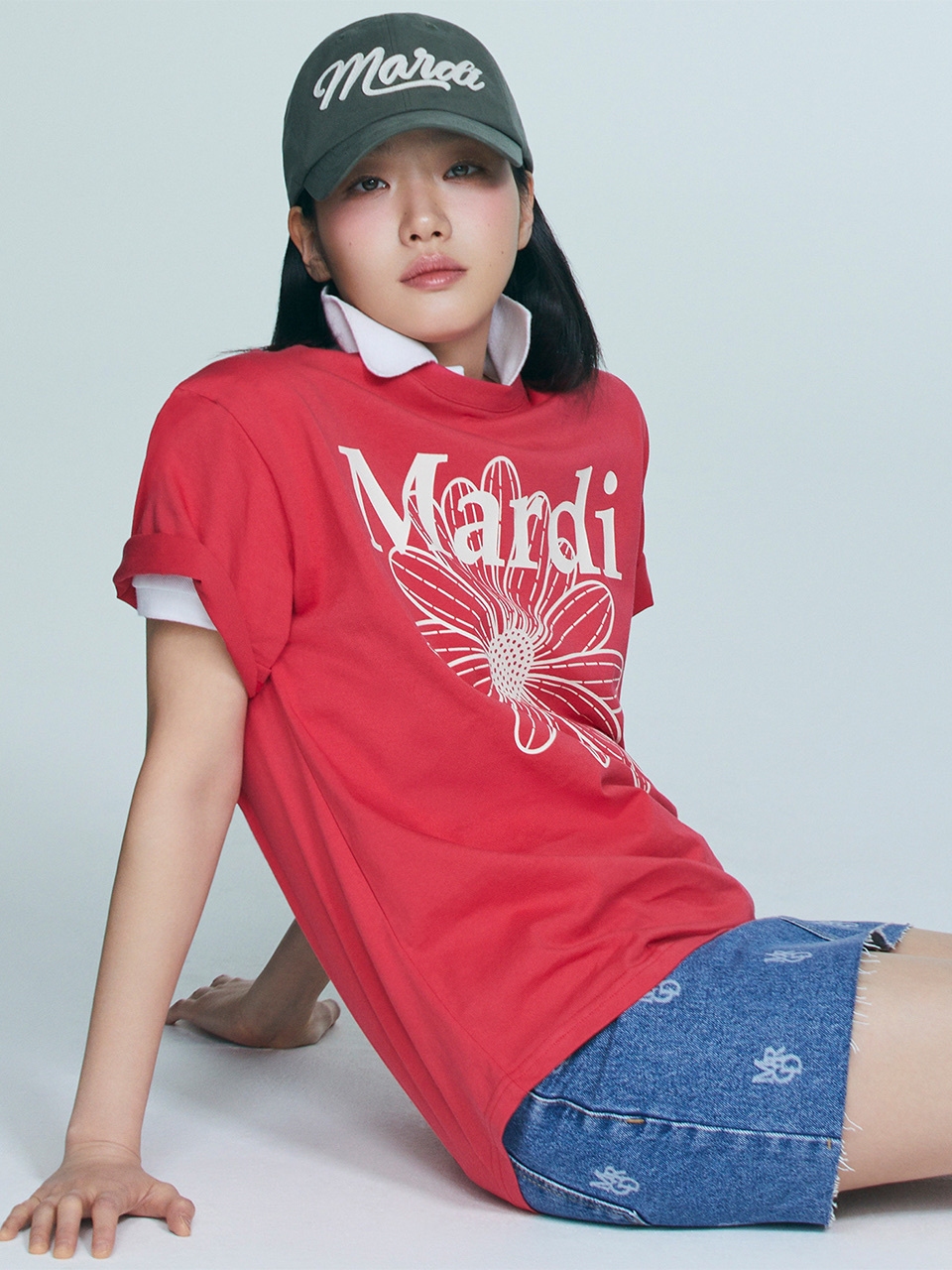 MARDI MERCREDI - TSHIRT FLOWERMARDI (RED IVORY)