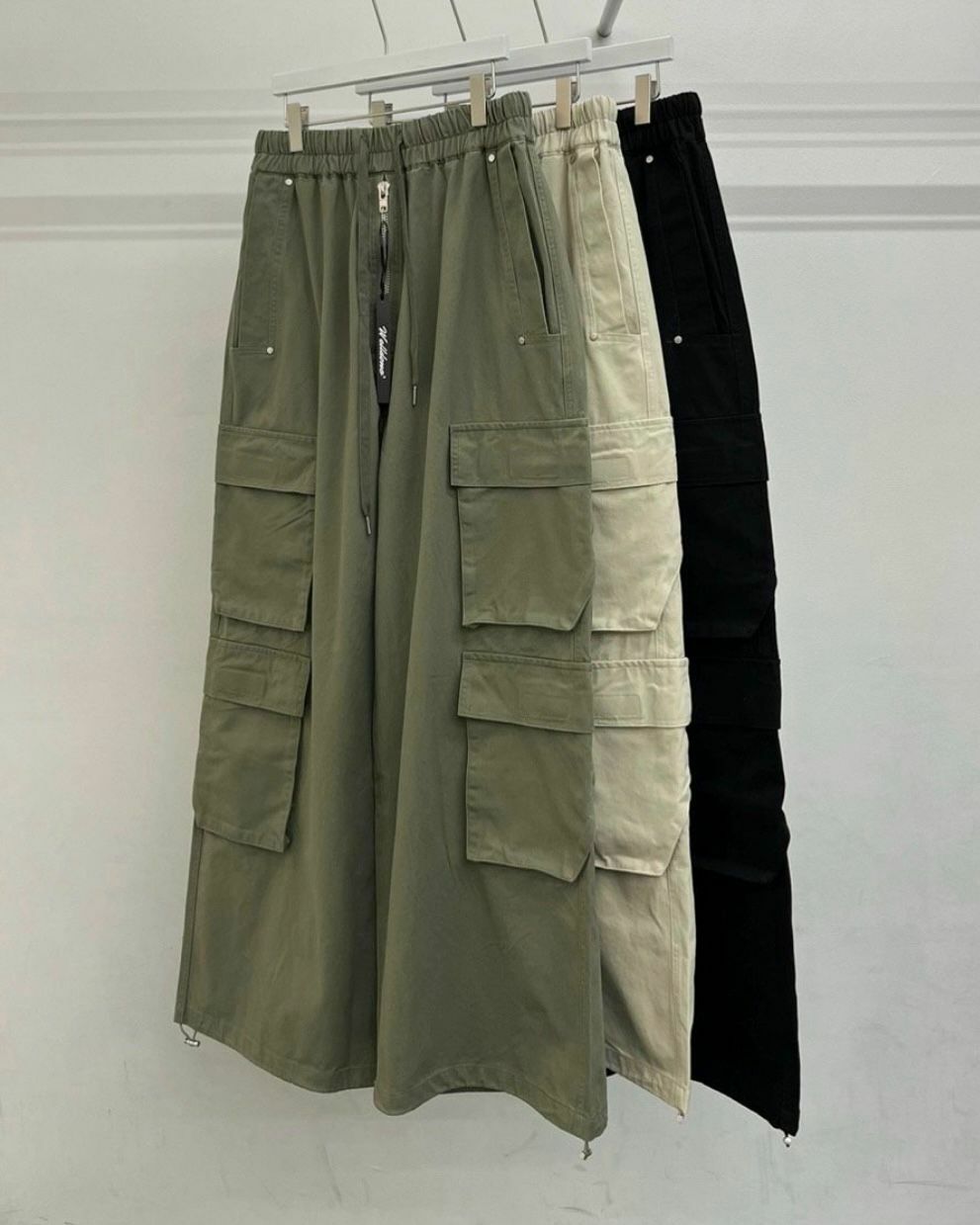 淨色可束腳工裝鬆身褲 WELL DONE-029P