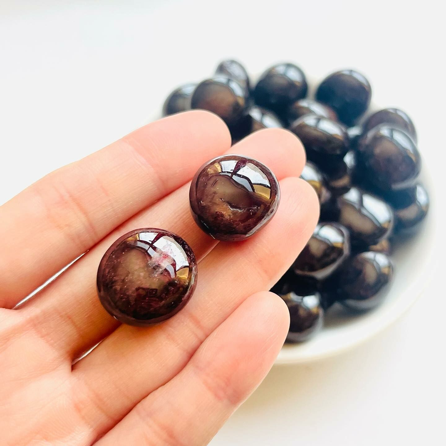 [原石] 石榴石 水晶滾石