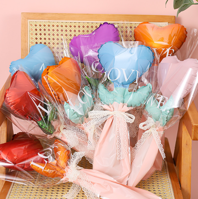 手捧爱心气球花套装（款式随机）10个一套