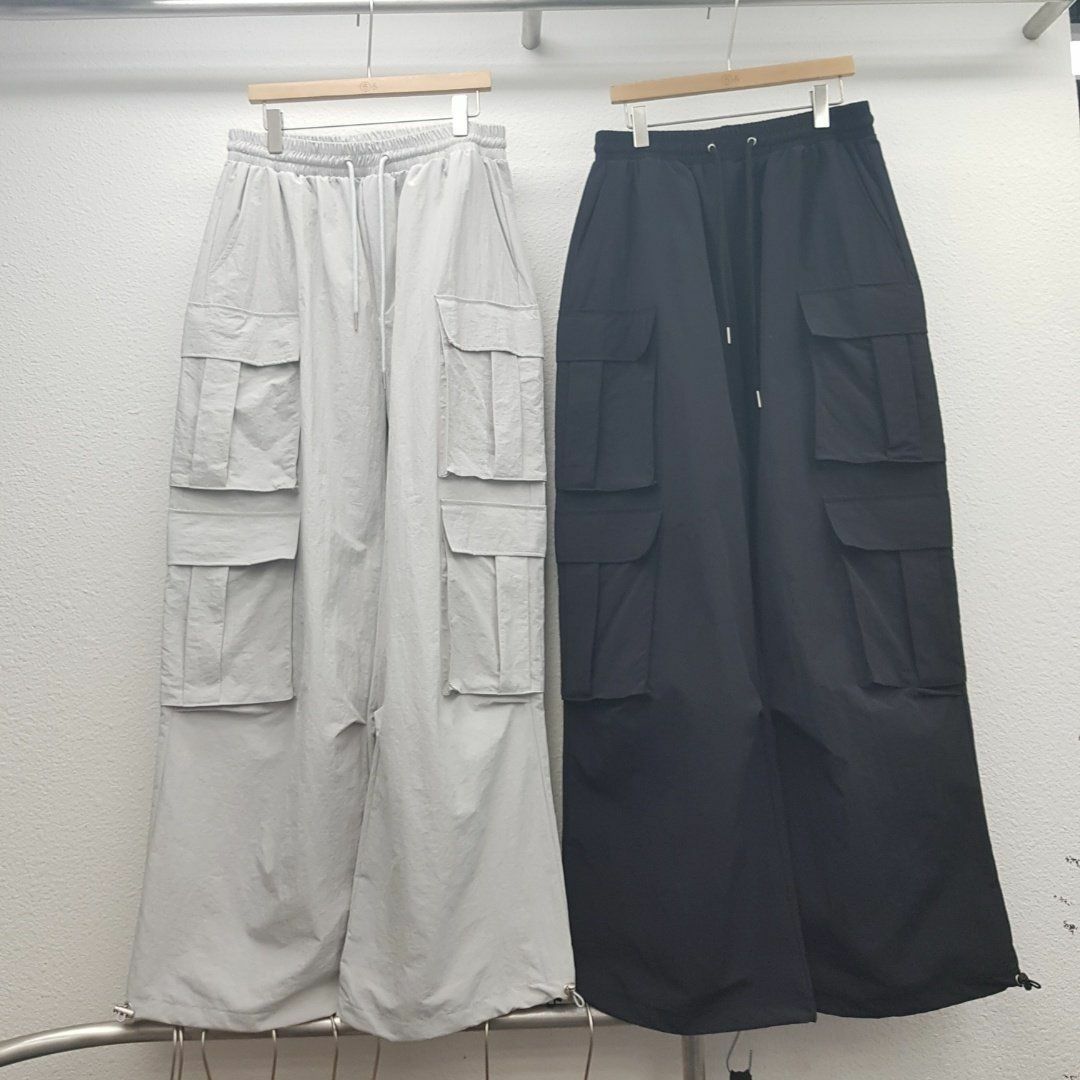 淨色可束腳工裝鬆身褲 GAME-024P