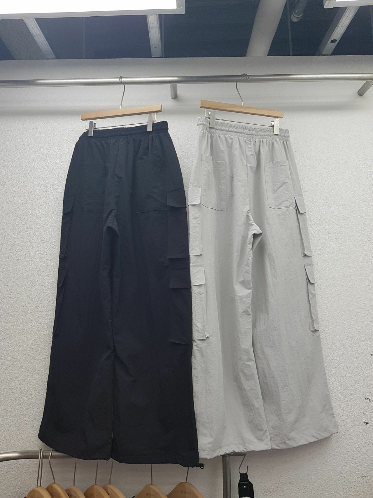 淨色可束腳工裝鬆身褲 GAME-024P