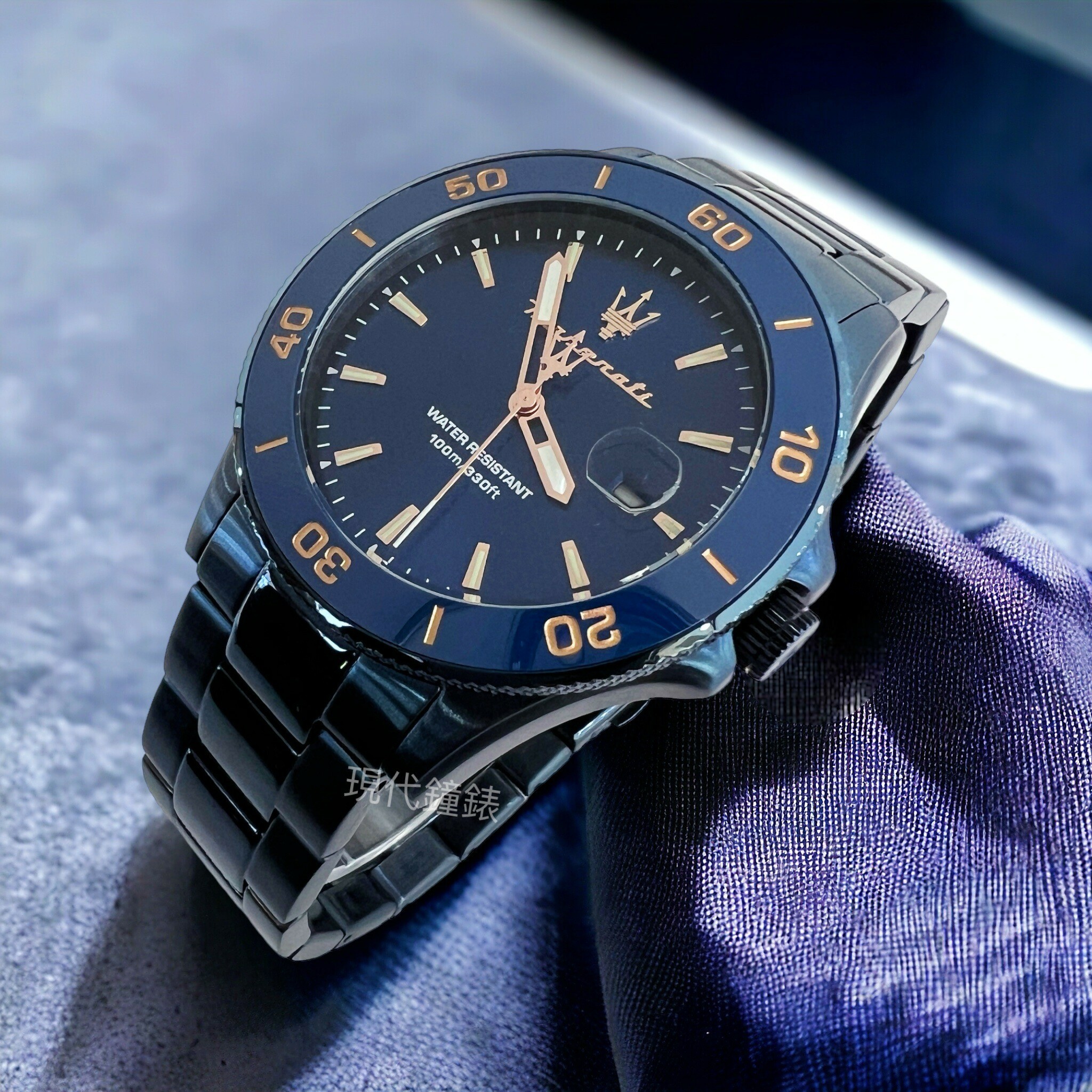 【MASERATI 瑪莎拉蒂】賽道競馳系列晶綻藍石英錶R8853100037 42mm 現代鐘錶