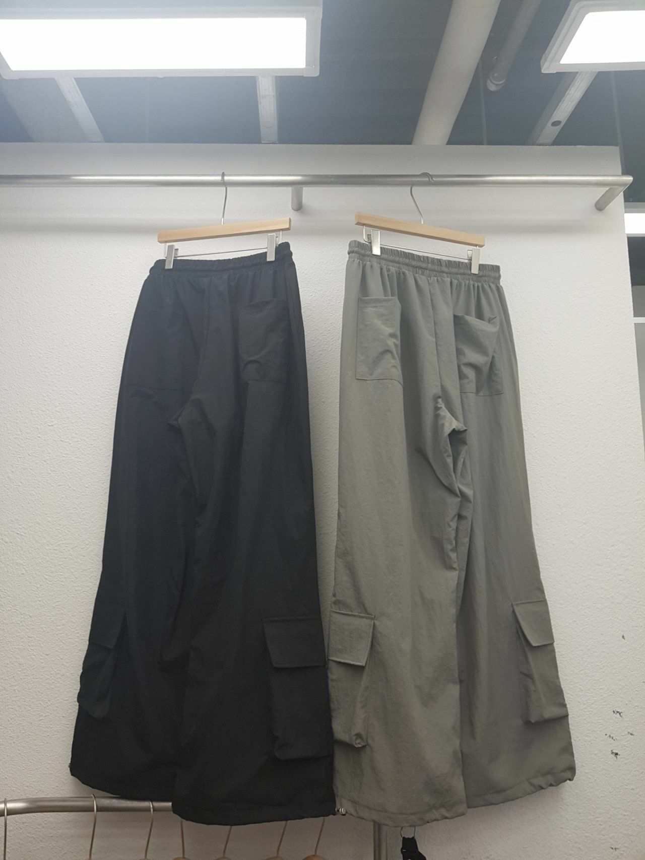 淨色可束腳工裝鬆身褲 GAME-027P