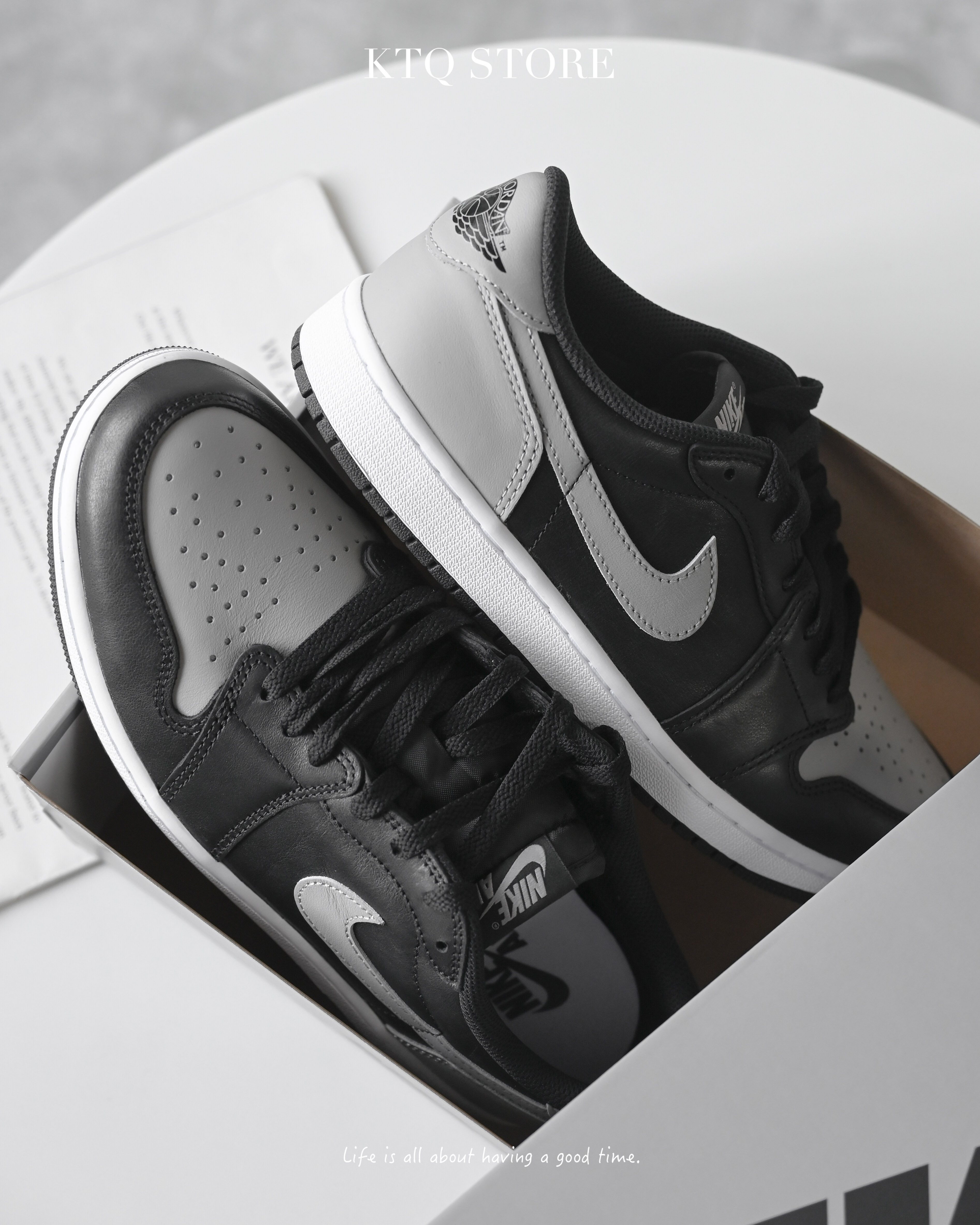 KTQ STORE ‧ Jordan 1 Low OG Shadow 男 鞋子 灰黑銀 影子 CZ0790-003