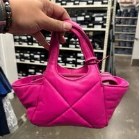 [S] DKNY KZH22697 QUILTED MINI TOTE BAG,ROSE VIOLET, 755405740333 (SD881)