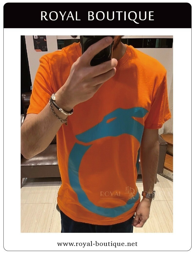 TRUSSARDI  JEANS 大面積環狀品牌LOGO短T