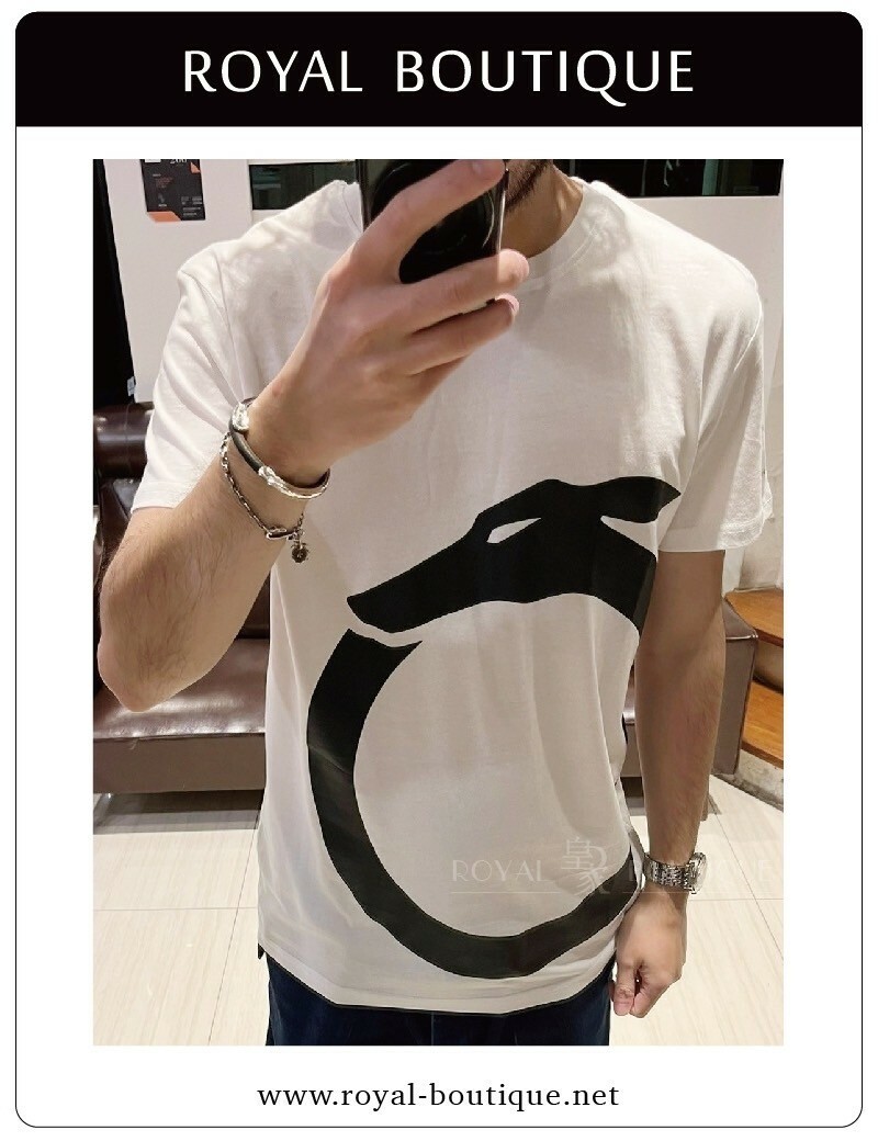 TRUSSARDI  JEANS 大面積環狀品牌LOGO短T