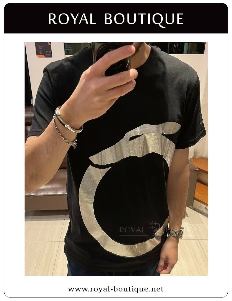 TRUSSARDI  JEANS 大面積環狀品牌LOGO短T