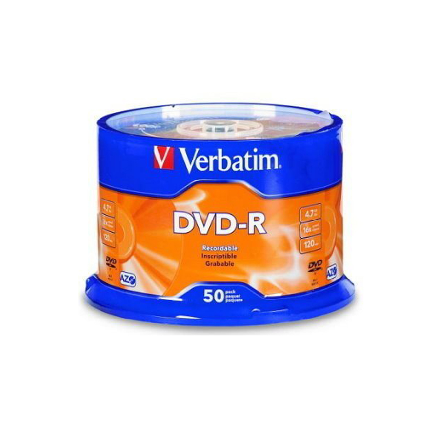威寶 Verbatim藍鳳凰 DVD-R 16X 50片桶裝 中環代工