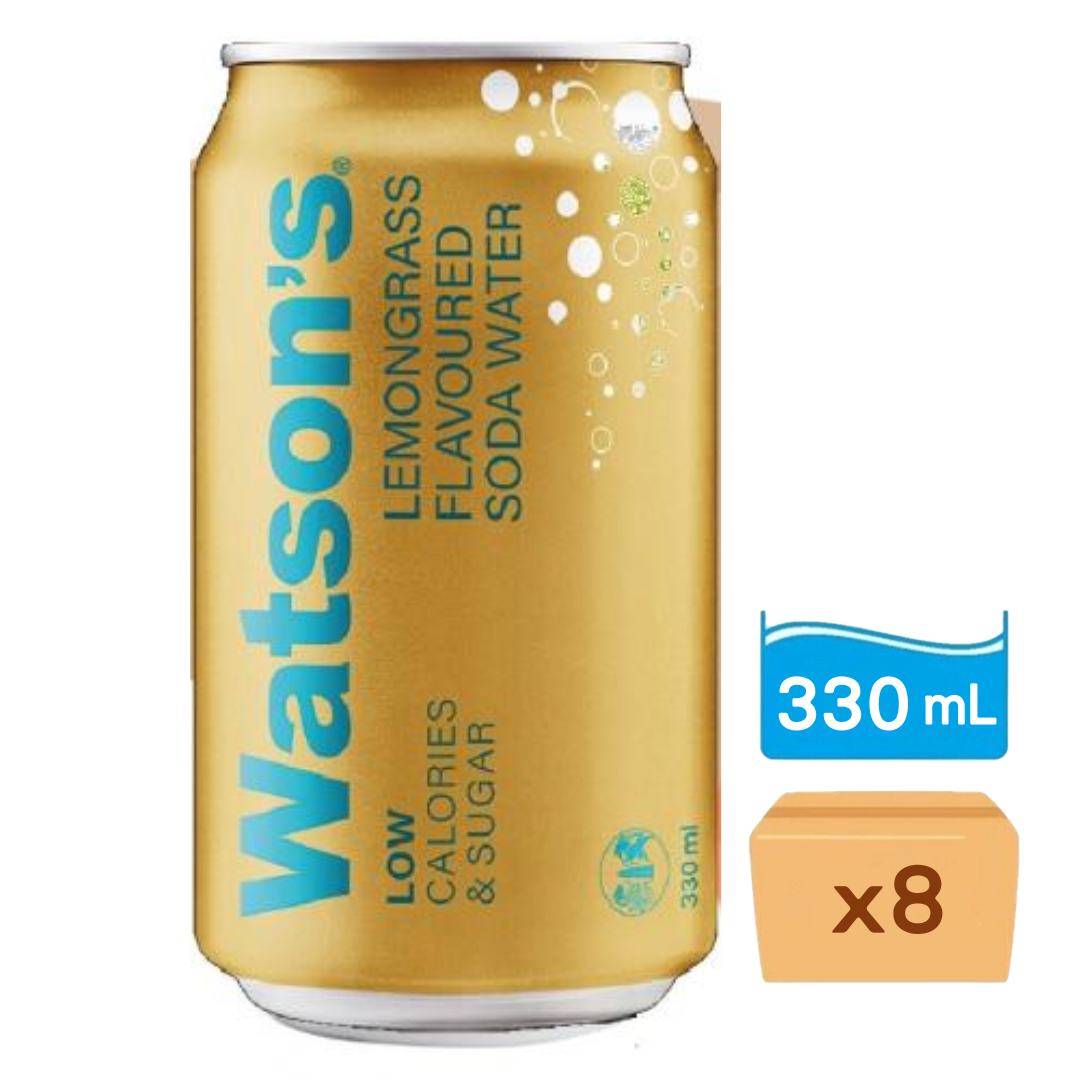 屈臣氏蘇打水-檸檬草味 330ml x 8罐
