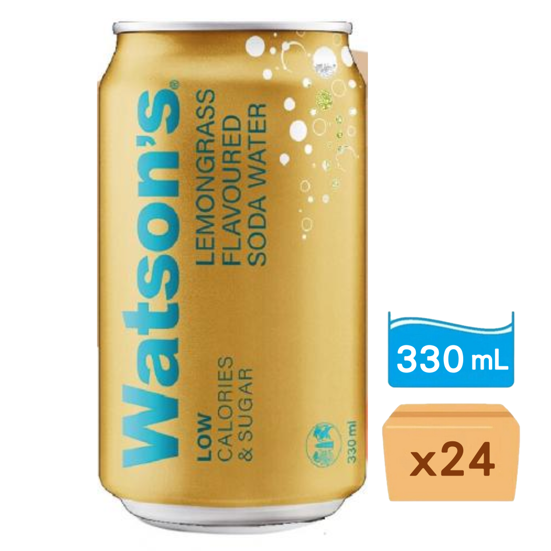 屈臣氏蘇打水-檸檬草味 330ml x 24罐