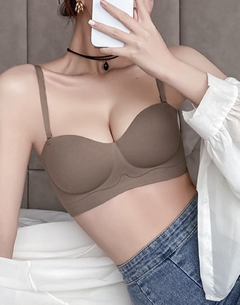 漫畫胸 無痕平口內衣(黑/白/綠/咖)
