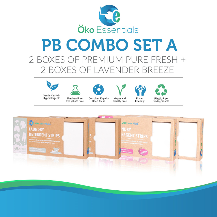 ÖKO ESSENTIALS LAUNDRY DETERGENT SHEETS (Lavender Breeze + Premium Pure Fresh)