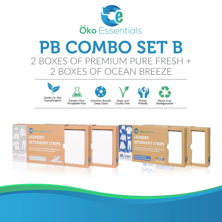 ÖKO ESSENTIALS LAUNDRY DETERGENT SHEETS (Lavender Breeze + Ocean Breeze)