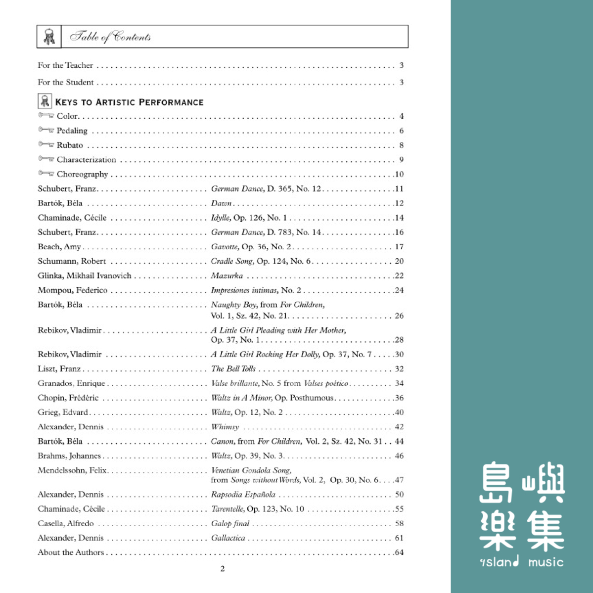 Keys to Artistic Performance, Book 2