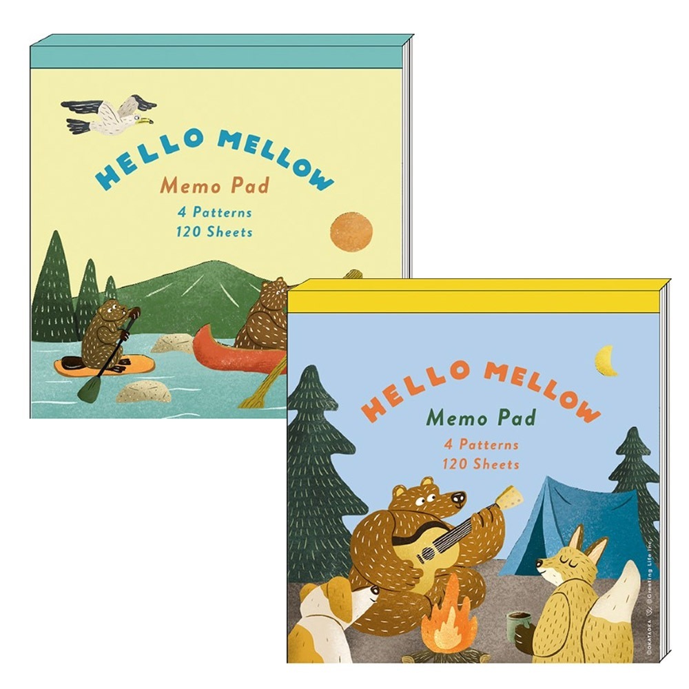 OKATAOKA露營熊 120枚 方形便條紙 memo｜日本Greeting Life