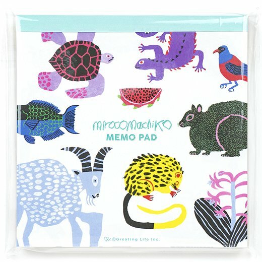 Miroco Machiko-動物 120枚 方形便條紙 memo｜日本Greeting Life