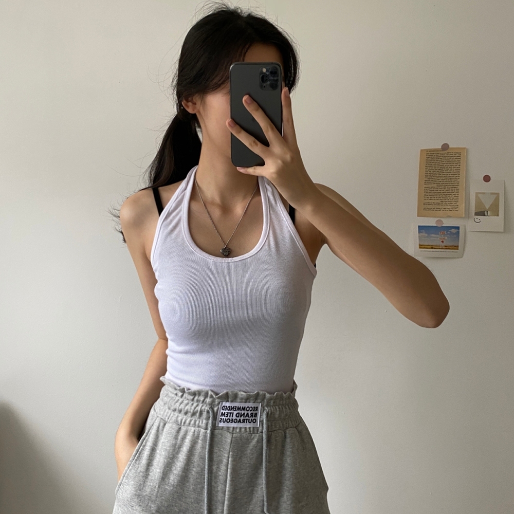 回饋優惠❤️預訂｜軟棉質4色掛頸背心 (可配SET)