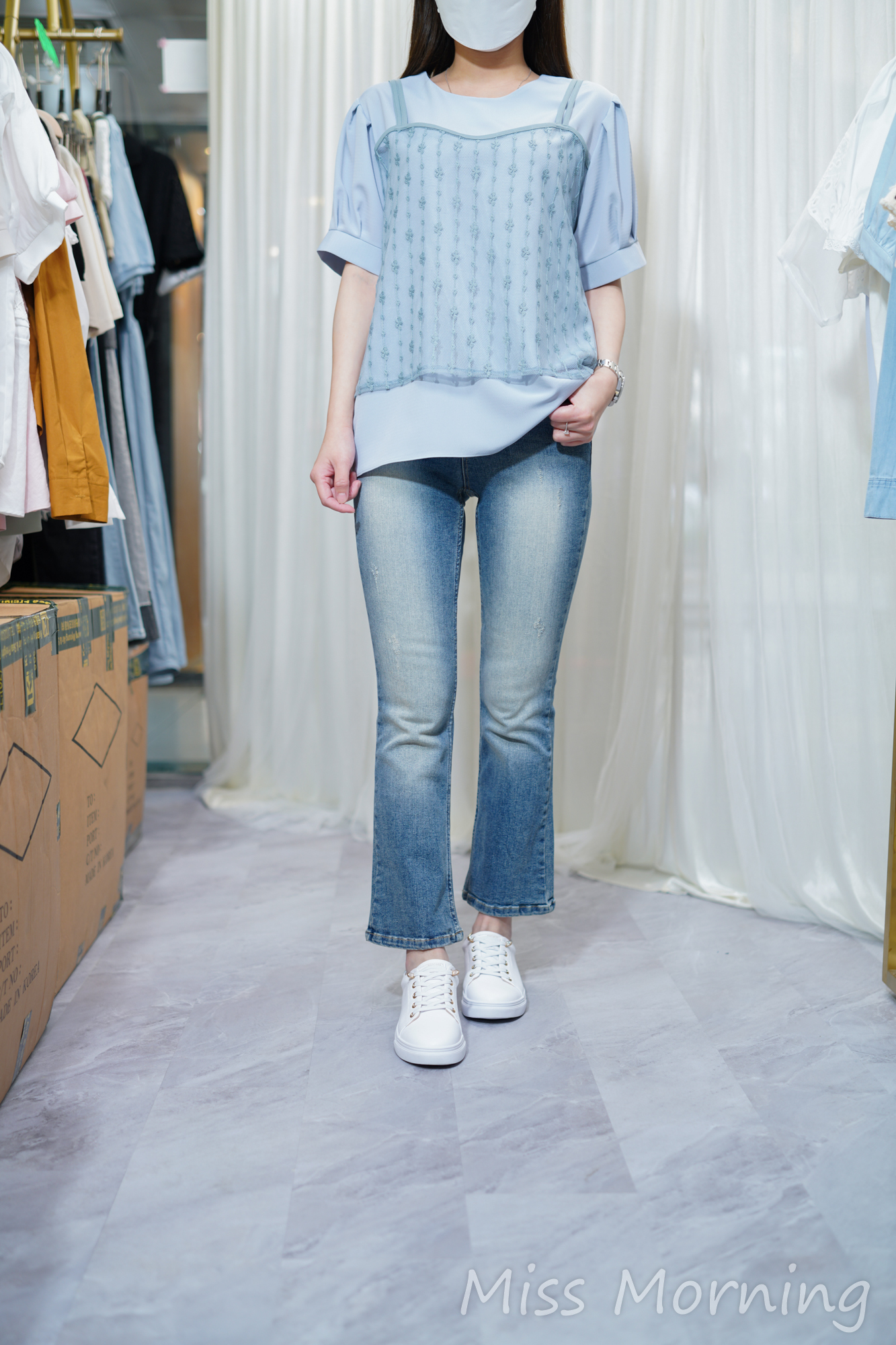 假兩件款雪紡上衣(13864)