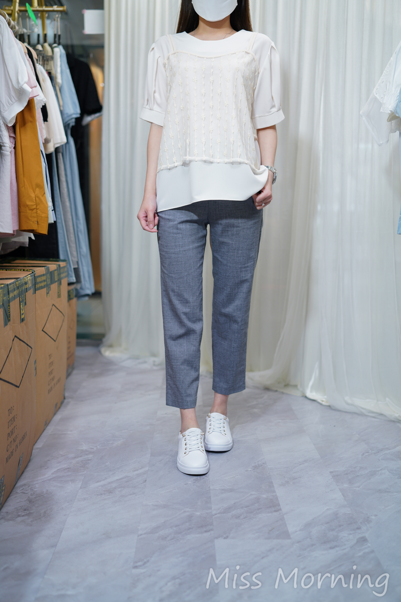 假兩件款雪紡上衣(13864)