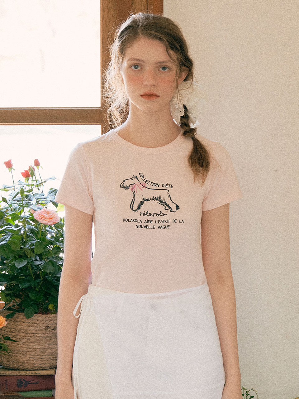 rolarola - ROLA RIBBON PUPPY T-SHIRT (PINK)