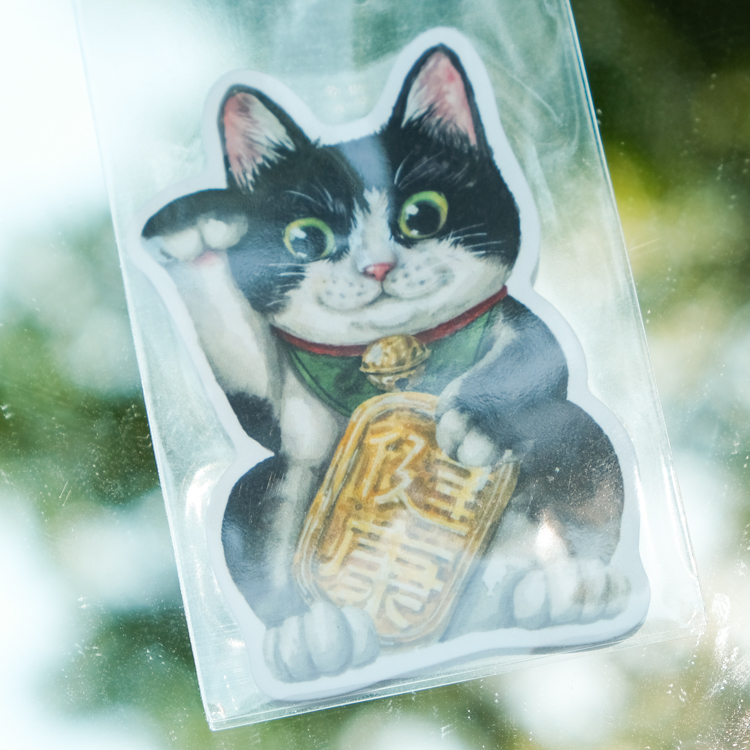 一氏夫婦 Escouple｜防水貼紙｜招財貓｜健康 賓士貓