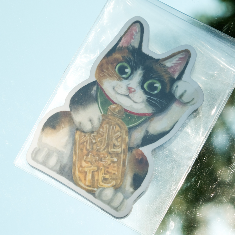 一氏夫婦 Escouple｜防水貼紙｜招財貓｜桃花 花貓