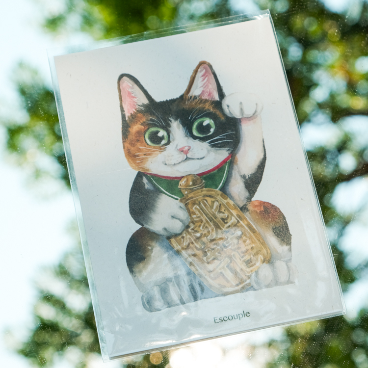 一氏夫婦 Escouple｜明信片｜招財貓｜桃花 花貓