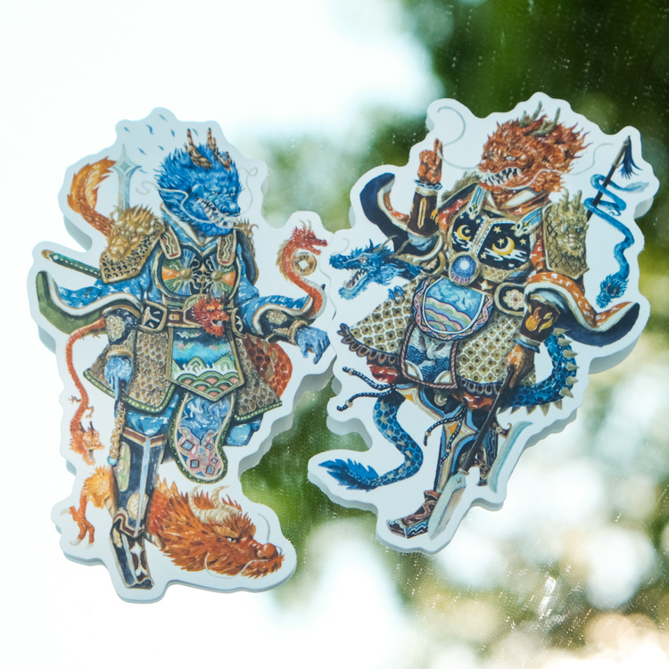 一氏夫婦 Escouple｜門神貼紙組｜龍