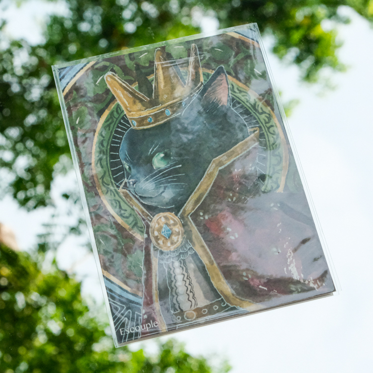 一氏夫婦 Escouple｜動物王國｜明信片｜黑貓