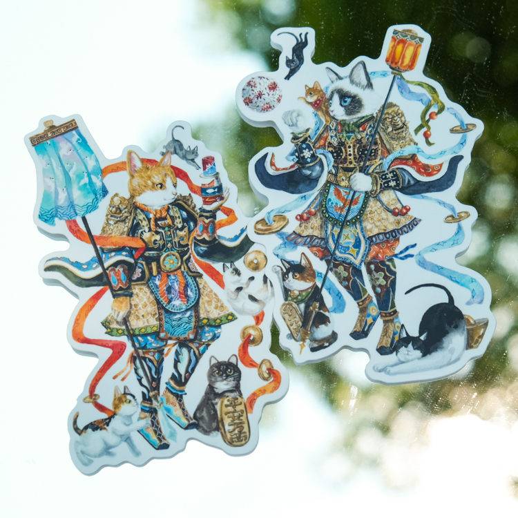 一氏夫婦 Escouple｜門神貼紙組｜貓