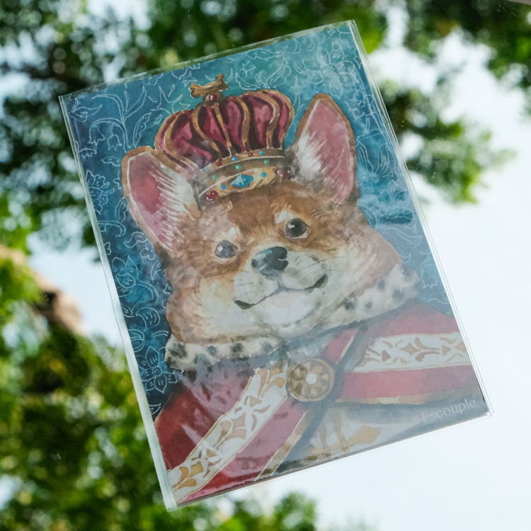 一氏夫婦 Escouple｜動物王國｜明信片｜柯基