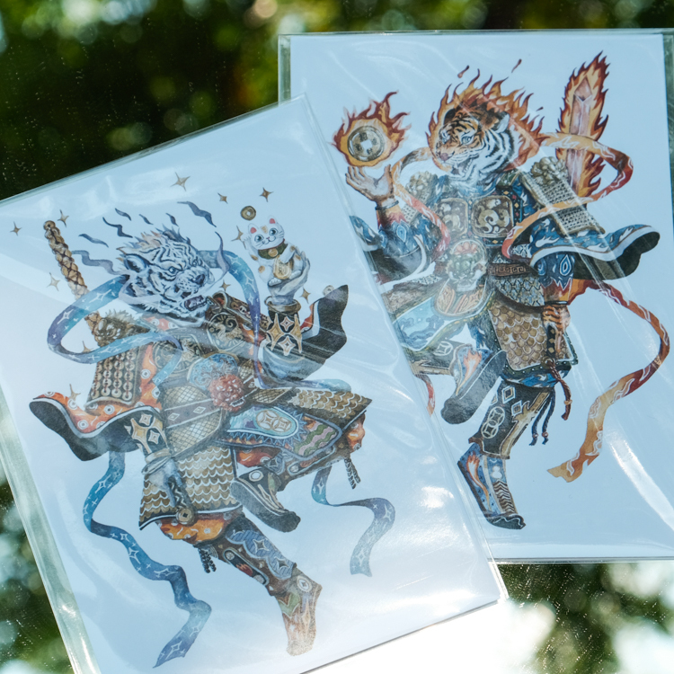 一氏夫婦 Escouple｜門神明信片組｜老虎