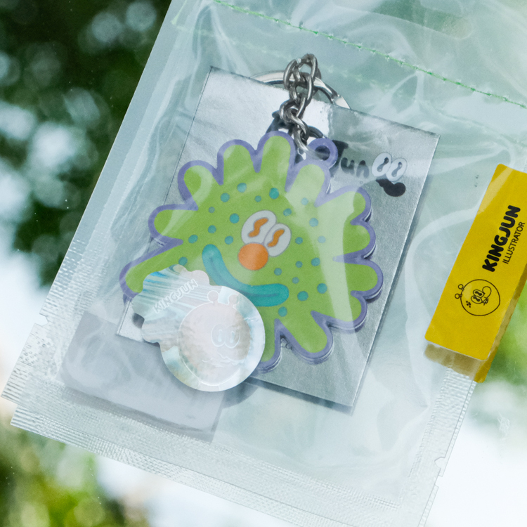 Kingjun｜吊飾｜病毒花｜綠橘鼻