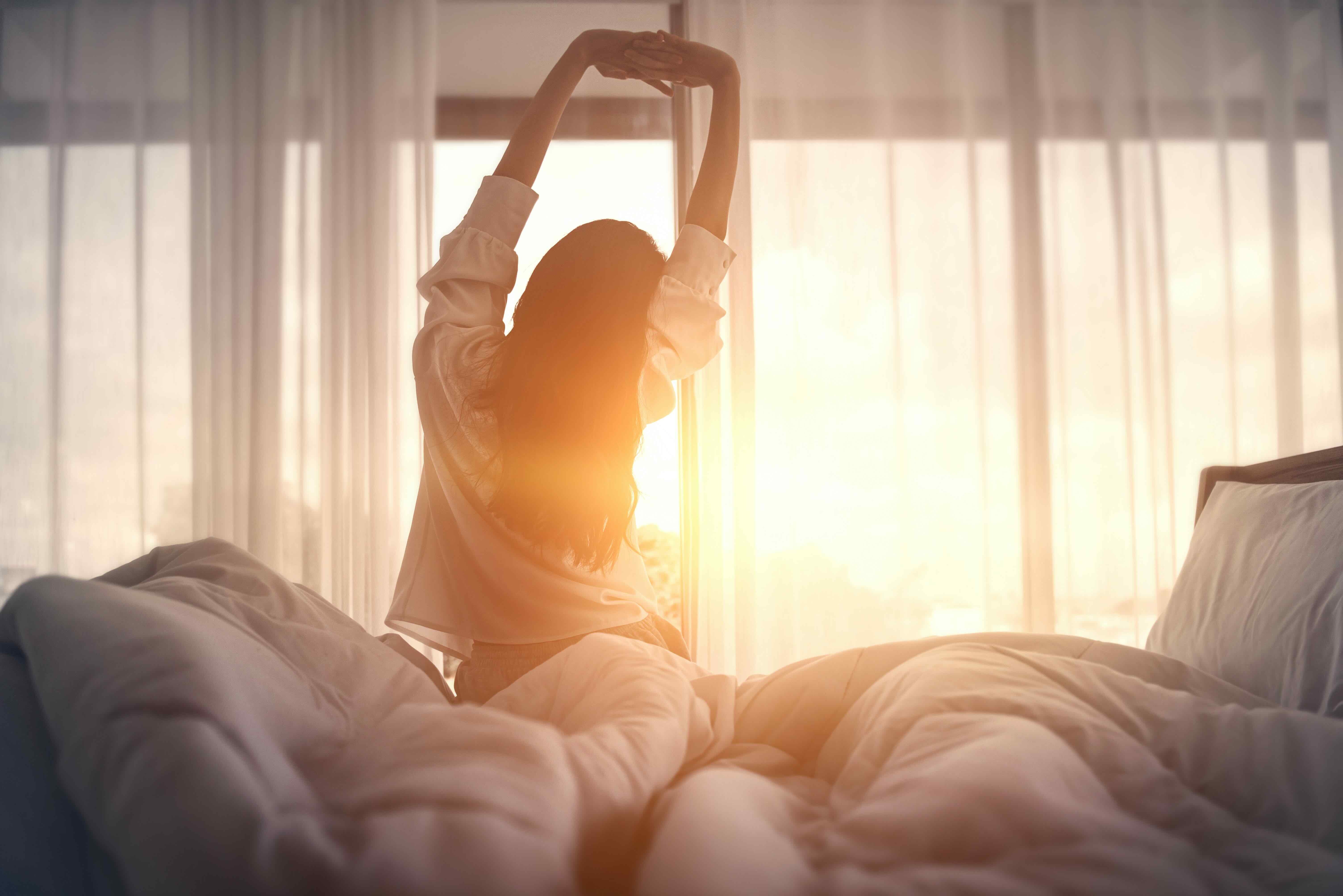 women waking up