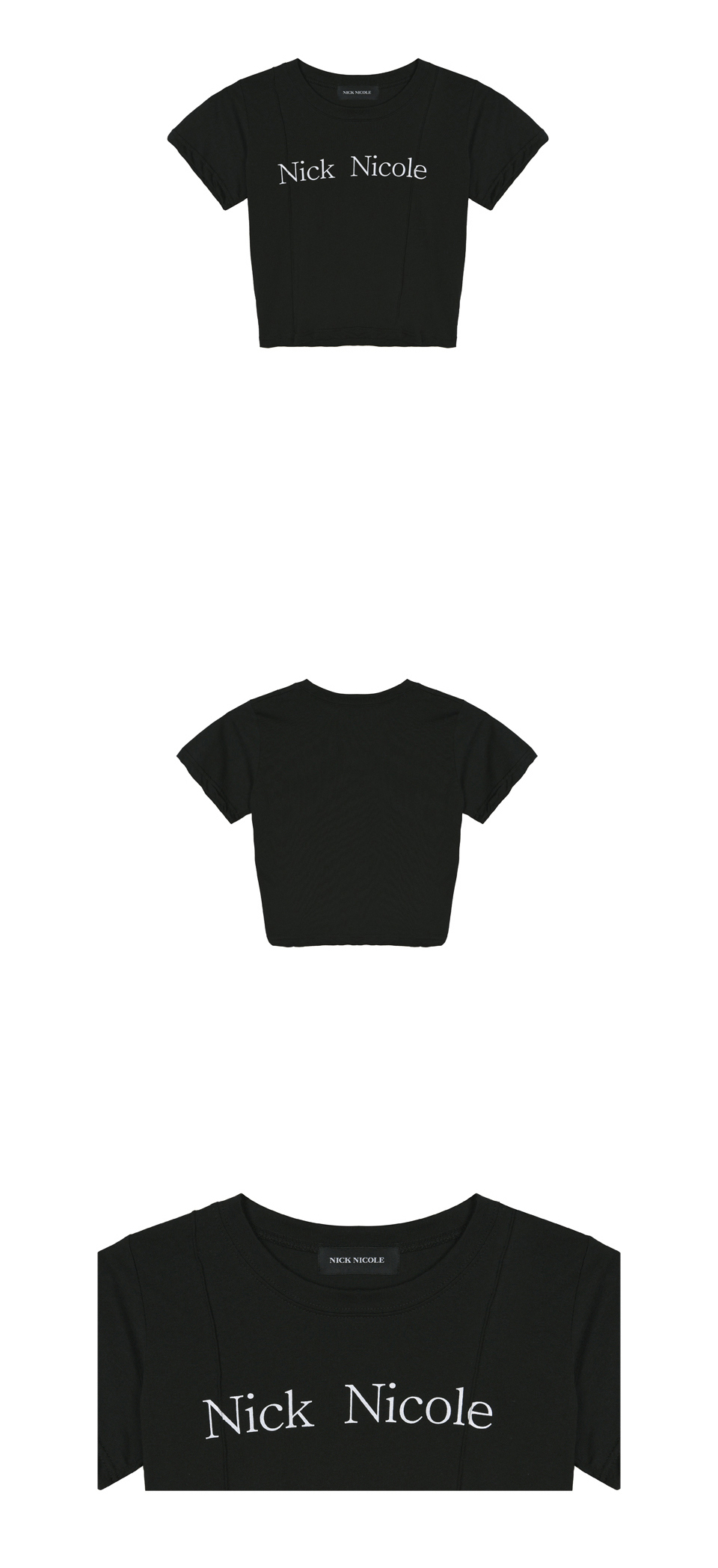NICK NICOLE) NICOLE PINTUCK CROP TEE | 2color