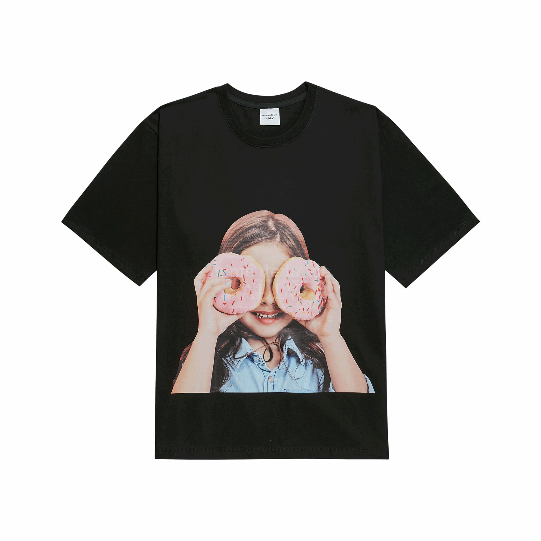 ADLV BABY FACE SHORT SLEEVE T-SHIRT BLACK DONUT