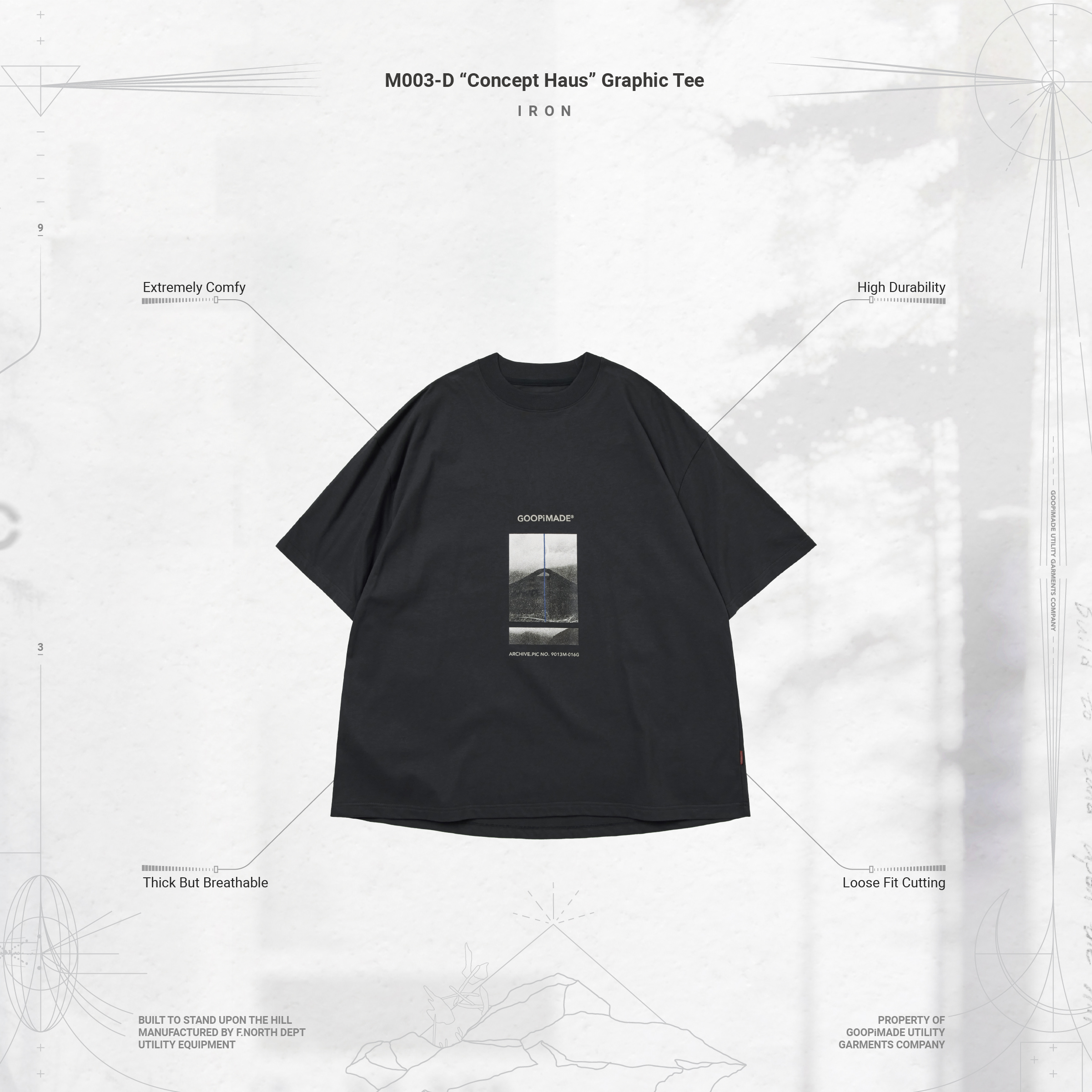 M003-D “Concept Haus” Graphic Tee - Iron